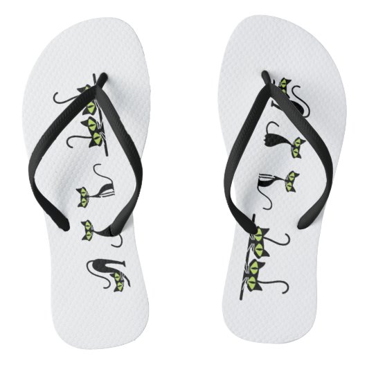 Minimalist Cats Flip Flops - Cute Kitten Line Art ビーチサンダル (ソール)