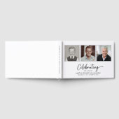 Minimalist Celebrating The Life 3 Photos Funeral ゲストブック (全面)