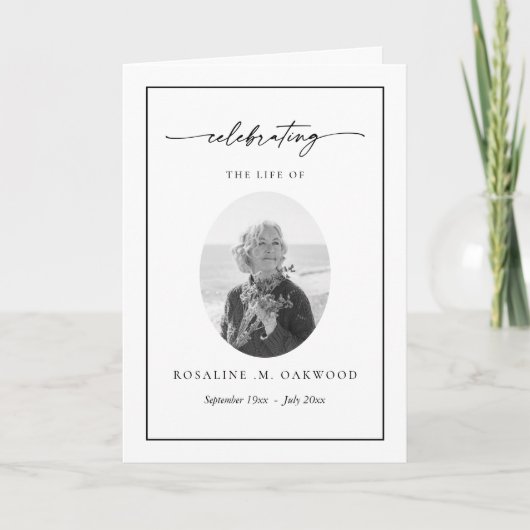Minimalist Celebration of Life Memorial Funeral  プログラム (正面)