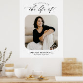 Minimalist Celebration of Life Photo Black&White ポスター (キッチン)