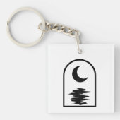 Minimalist Celestial Moon and Water キーホルダー (正面)