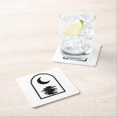 Minimalist Celestial Moon and Water スクエアペーパーコースター (インサイチュ)