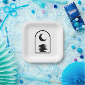 Minimalist Celestial Moon and Water ペーパープレート (パーティー)