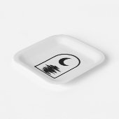 Minimalist Celestial Moon and Water ペーパープレート (傾斜あり)