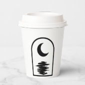 Minimalist Celestial Moon and Water 紙コップ (裏面)