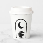 Minimalist Celestial Moon and Water 紙コップ (正面)