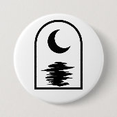 Minimalist Celestial Moon and Water 缶バッジ (正面)