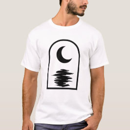 Minimalist Celestial Moon and Water Tシャツ
