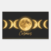 Minimalist Celestial Moon Phases 長方形シール (正面)