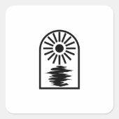 Minimalist Celestial Sun and water スクエアシール (正面)