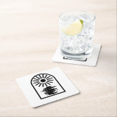 Minimalist Celestial Sun and water スクエアペーパーコースター (インサイチュ)