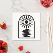 Minimalist Celestial Sun and water スタンダードカクテルナプキン (インサイチュ)