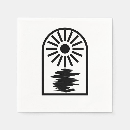 Minimalist Celestial Sun and water スタンダードカクテルナプキン (正面)