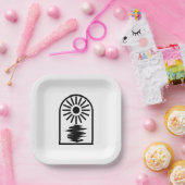 Minimalist Celestial Sun and water ペーパープレート (パーティー)