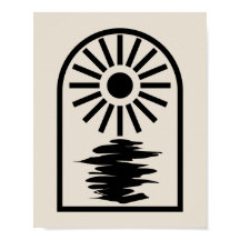 Minimalist Celestial Sun and water