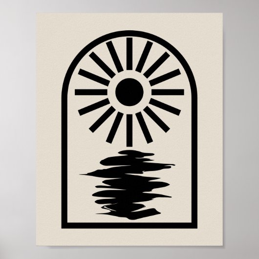 Minimalist Celestial Sun and water ポスター (正面)