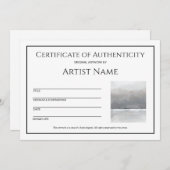 Minimalist Certificate of Authenticity Art Photo シーズンカード (正面/裏面)