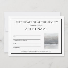 Minimalist Certificate of Authenticity Art Photo シーズンカード
