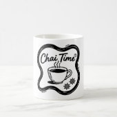 Minimalist Chai Time Typography Art コーヒーマグカップ (中央)