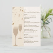 Minimalist Champagne Party Menu | Elegant Beige 招待状 (スタンド正面)