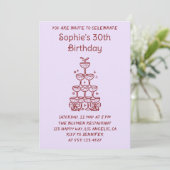 Minimalist Champagne Tower 30th Birthday Party     招待状 (スタンド正面)