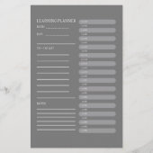 Minimalist Charcoal Grey Daily Learning Planner チラシ (裏面)