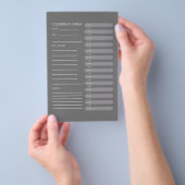 Minimalist Charcoal Grey Daily Learning Planner チラシ (ハンドル)