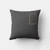 Minimalist Charcoal Grey Throw Pillow - Matte Gold クッション (裏面)