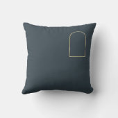 Minimalist Charcoal Throw Pillow - Matte Gold Arch クッション (裏面)