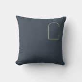 Minimalist Charcoal Throw Pillow - Matte Gold Arch クッション (正面)