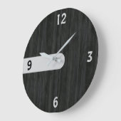 Minimalist Charcoal Wood Grain Wall Clock ラージ壁時計 (傾斜)