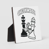 Minimalist Checkmate Chess Art Black and White フォトプラーク (正面)