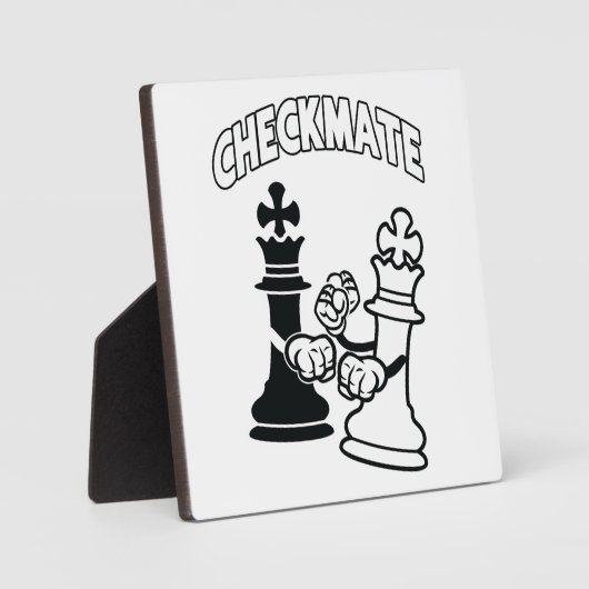 Minimalist Checkmate Chess Art Black and White フォトプラーク (正面)