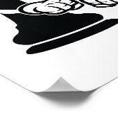 Minimalist Checkmate Chess Art Black and White ポスター (角)