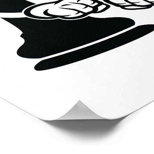 Minimalist Checkmate Chess Art Black and White ポスター (角)