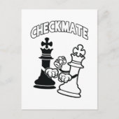Minimalist Checkmate Chess Art Black and White ポストカード (正面)