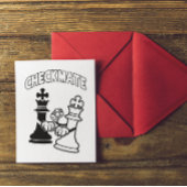 Minimalist Checkmate Chess Art Black and White ポストカード