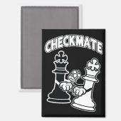 Minimalist Checkmate Chess Art Black and White マグネット (正面/裏面)