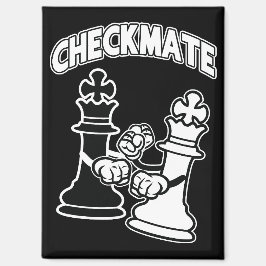 Minimalist Checkmate Chess Art Black and White マグネット
