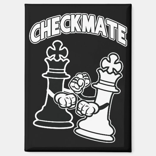 Minimalist Checkmate Chess Art Black and White マグネット (正面)