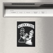 Minimalist Checkmate Chess Art Black and White マグネット (インサイチュ (食洗機))