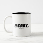 Minimalist Cheer: Personalized "MERRY." Statement ツートーンマグカップ (左)