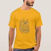 Minimalist Cheerful Squirrel Simple Line Art Tシャツ (正面)