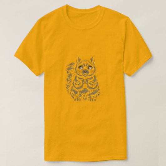 Minimalist Cheerful Squirrel Simple Line Art Tシャツ (デザイン正面)