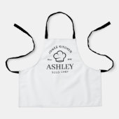 Minimalist Chef Hat Kitchen Logo with Classic Typo エプロン (正面)