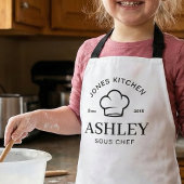 Minimalist Chef Hat Kitchen Logo with Classic Typo エプロン