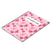 Minimalist Cherry Heart Notebook | Cute Retro Repe ノートブック (左側)