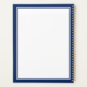 Minimalist Chic 2 Boarder Monogram Name Navy Blue プランナー手帳 (裏面)
