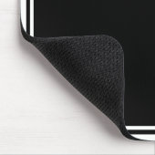 Minimalist Chic Black Monogram Double Boarder マウスパッド (コーナー)