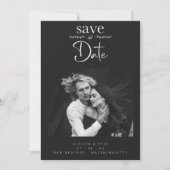 Minimalist Chic Elegant B&W Photo Couple Wedding (正面)